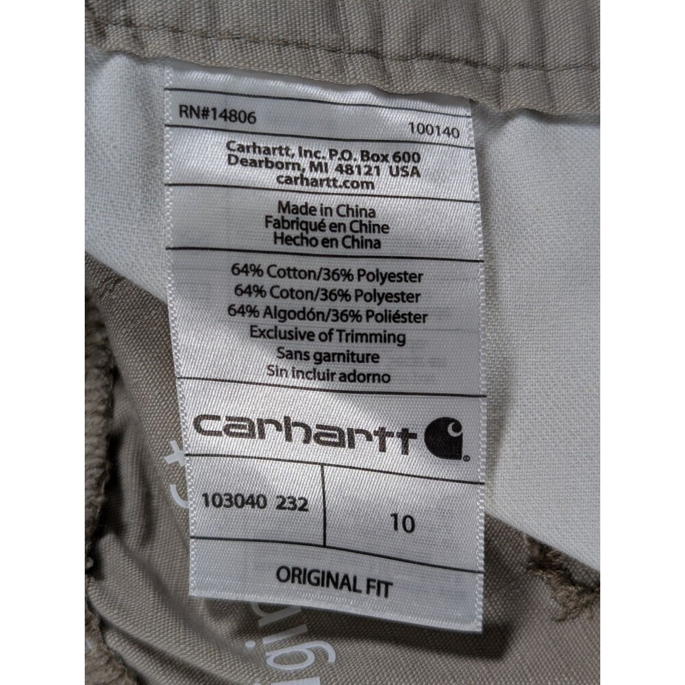Carhartt Smithville Ripstop Shorts Womens 10 Tan Mid Rise Workwear Pockets - Picture 7 of 12